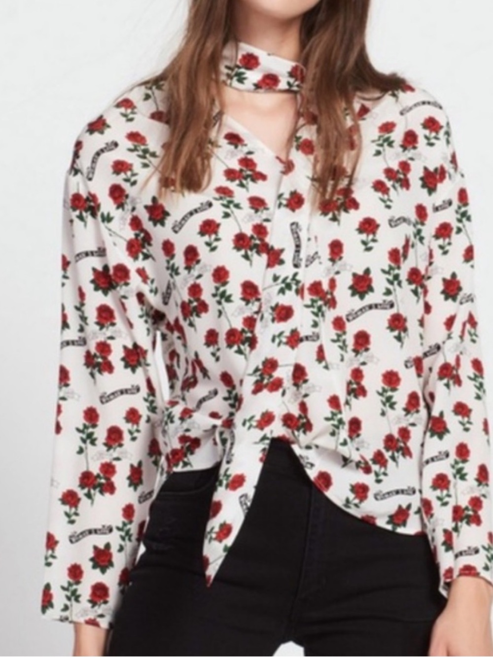 SANDRO PARIS Bessie rose woman’s love never dies SILK blouse size 3